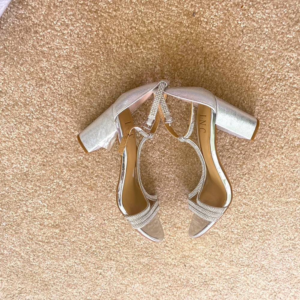 Silver high heels